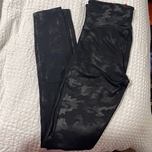 SPANX Faux Leather Camo Leggings